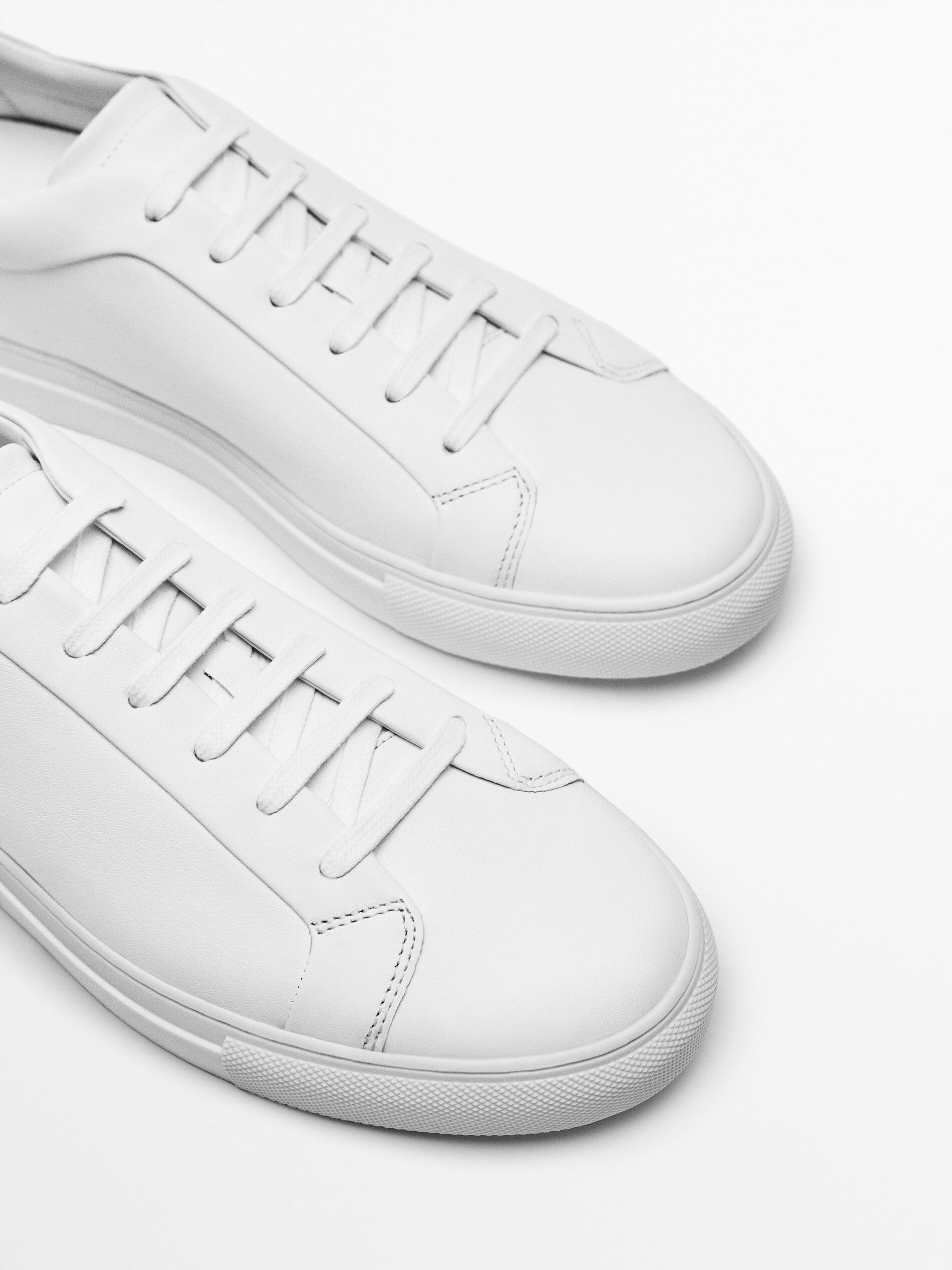 Weiße Ledersneaker | Massimo Dutti DE