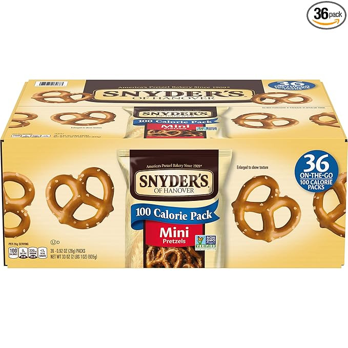 Snyder's of Hanover Mini Pretzels, 100 Calorie Individual Packs, 36 Ct | Amazon (US)