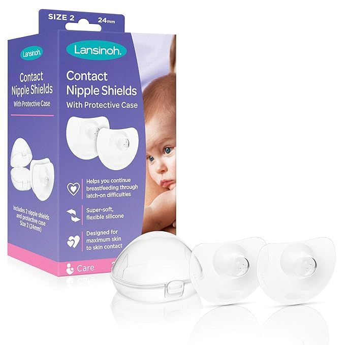 Lansinoh Contact Nipple Shields for Nursing Newborn, 2 Count 24mm | Amazon (US)