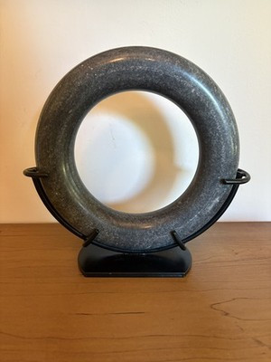 Vintage 8” Heavy Gray Marble Ring Sculpture On Stand (Jaime Young?) | eBay US