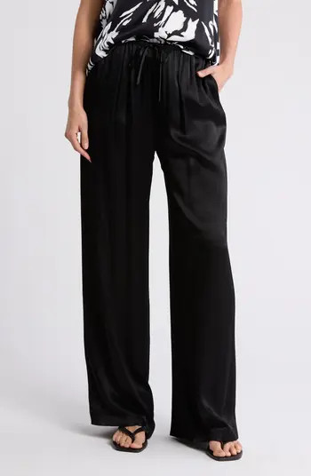 Nordstrom Tie Front Satin Wide Leg Pants | Nordstromrack | Nordstrom Rack