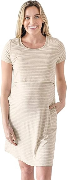 Kindred Bravely Eleanora Ultra Soft Bamboo Maternity and Nursing Nightgown / Lounge Dress | Amazon (US)