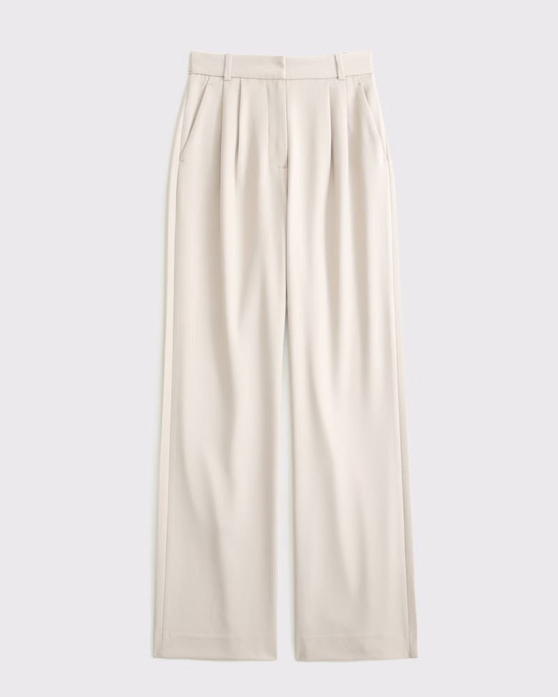Women's Curve Love A&F Sloane Tailored Wide Leg Pant | Women's | Abercrombie.com | Abercrombie & Fitch (US)