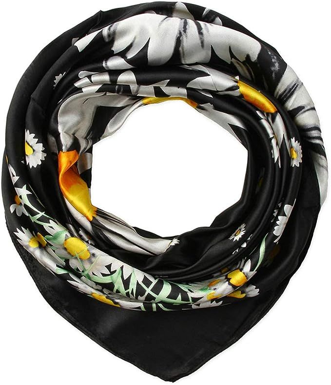 corciova 35 x 35 Large Square Hair Scarf for Black Women Silk Curly Headband Tie Sleeping at Nigh... | Amazon (US)