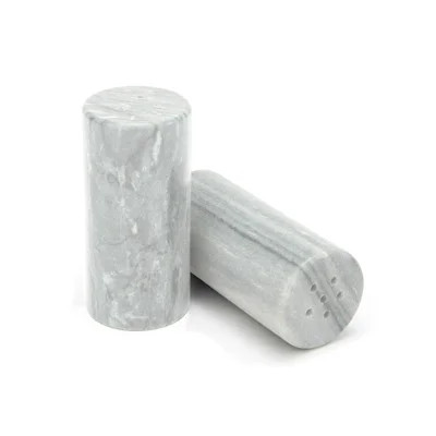 Fox Run Brands Brands White and Black Marble Salt and Pepper Shaker Set, Set of 2 | Wayfair North America