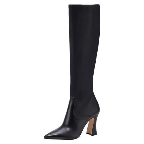 Coach Women's Cece Leather Boot Knee High, Black, 5 | Amazon (US)