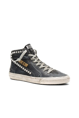 Slide Sneaker in Black Leather Studs | Revolve Clothing (Global)