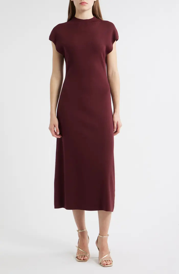 ZOE AND CLAIRE Mock Neck Short Sleeve Sweater Dress | Nordstrom | Nordstrom