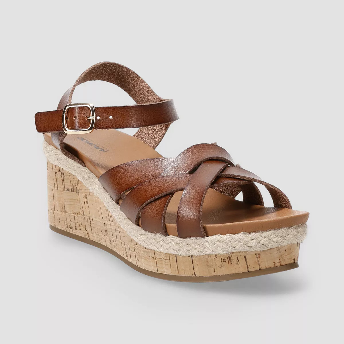 Sonoma Goods For Life® Neiomy Women's Cork Wedge Sandals, Size: 8, Brown | Kohl's