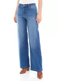 Crown & Ivy™ Women's Slim Wide Leg Jeans | Belk