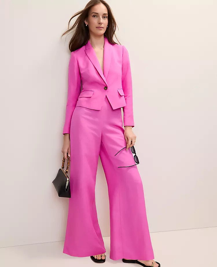 The Statement Palazzo Pant in Linen Blend | Ann Taylor