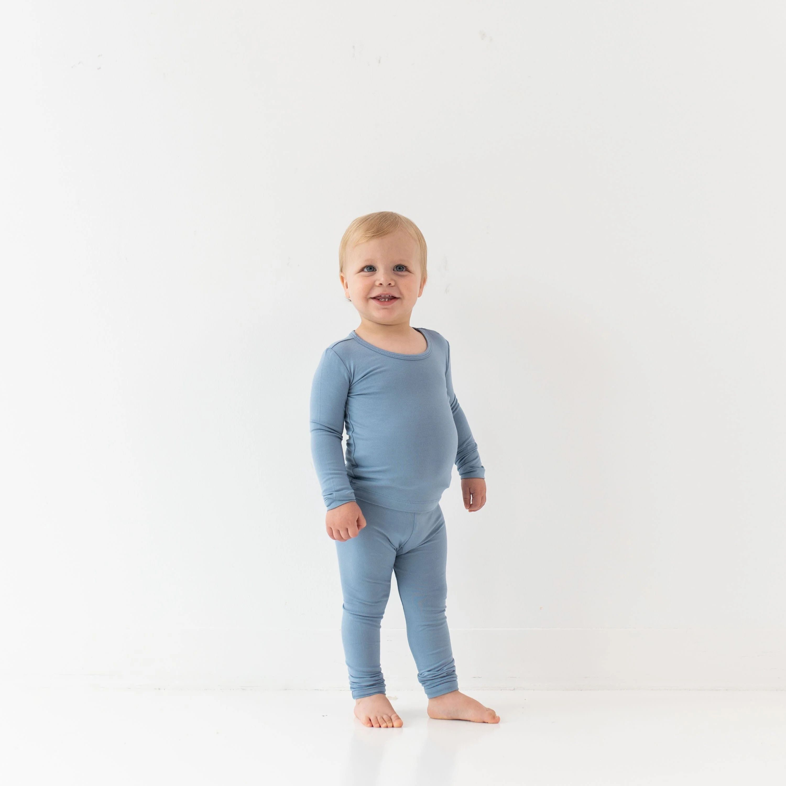 Long Sleeve Pajamas in Slate | Kyte BABY