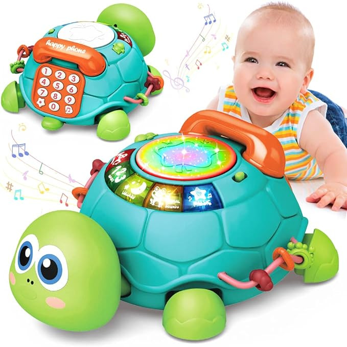 Jyusmile Baby Toys 6 to 12 Months, Musical Turtle Crawling Infant Toys, Early Learning Educationa... | Amazon (US)