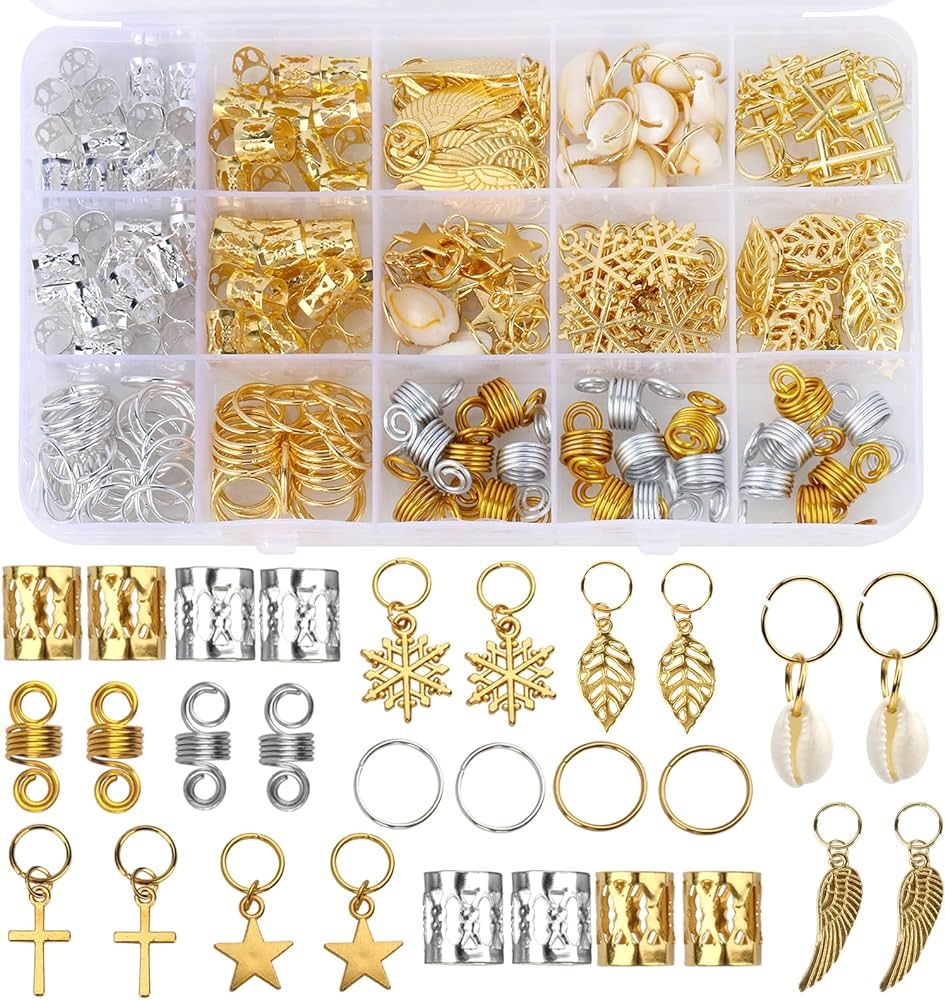 Nafaboig 200PCS Hair Beads for Women Braids, Loc Jewelry for Hair Braids, Dreadlocks Accessories,... | Amazon (US)