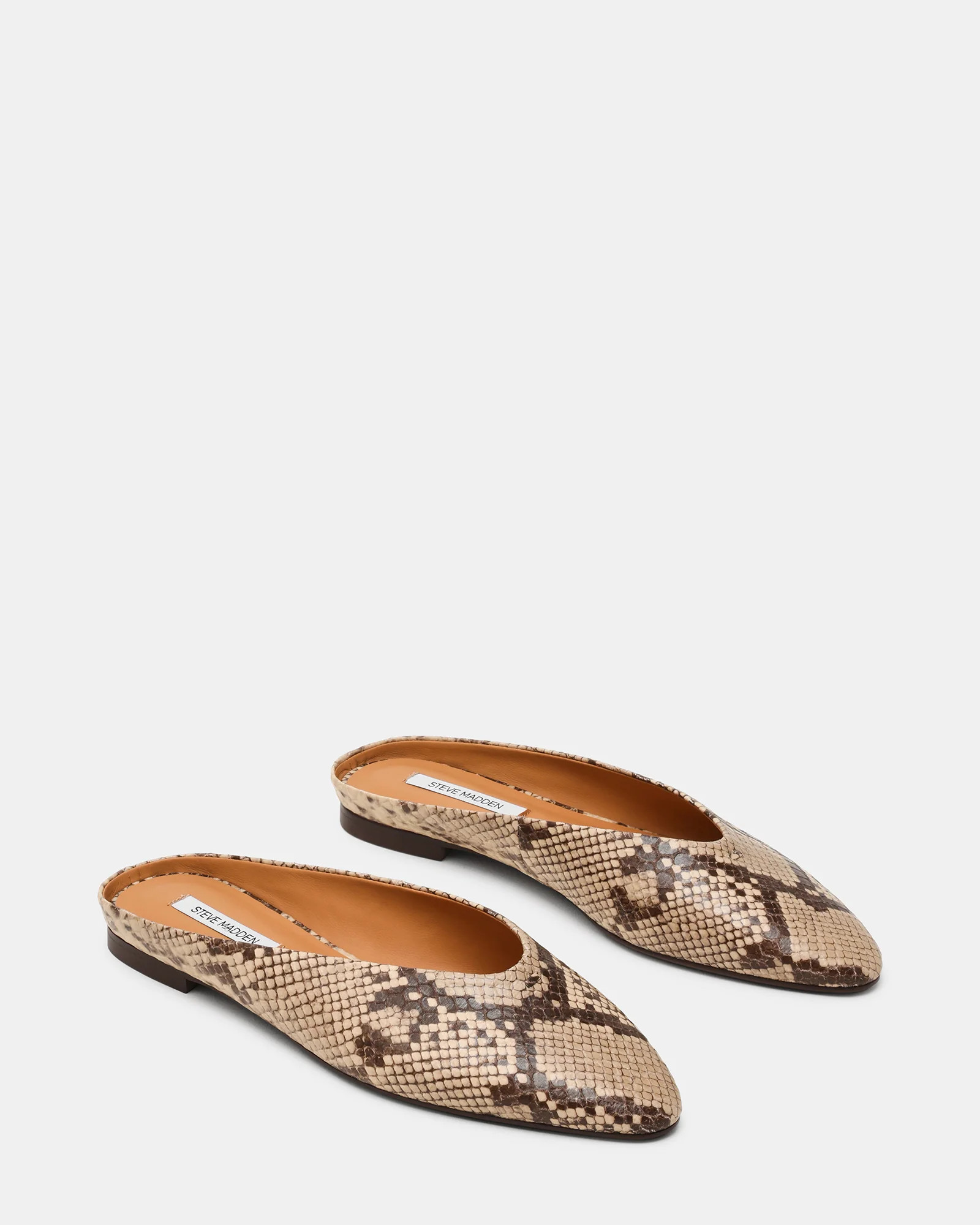 SHERMAN Snake Multi Slip-On Mule Almond-Toe Women's Flat | Steve Madden (US)