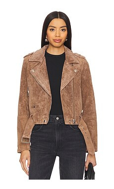 BLANKNYC Coffee Bean Suede Cropped Moto Jacket from Revolve.com | Revolve Clothing (Global)