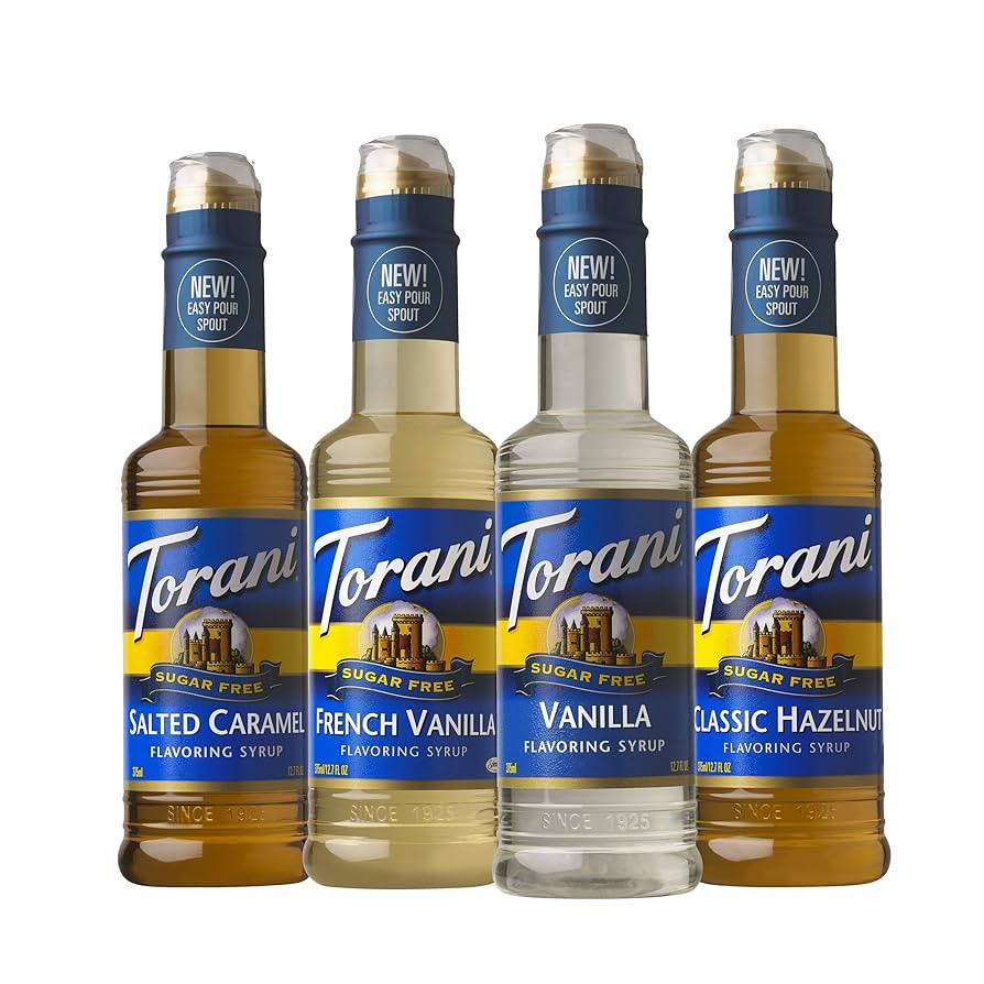 Torani Sugar Free Syrup, Coffeehouse Variety Pack, 12.7 Ounce (Pack of 4) | Amazon (US)