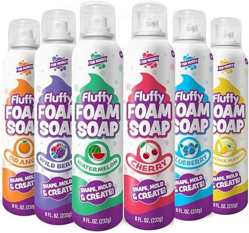 Tub Works® Fluffy Foam Soap, Variety 6 Pack | Shape, Mold & Create Bath Art with Soft Bath Foam ... | Amazon (US)