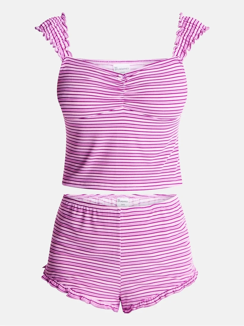 No Boundaries Cap Sleeve Top and Shorts Sleep Set, 2-Piece, Women's XS-XXL | Walmart (US)