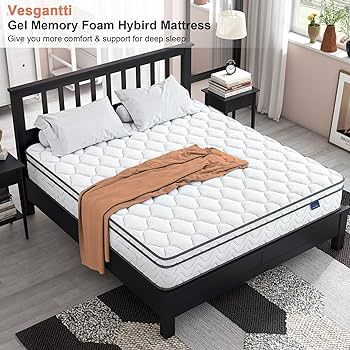 Vesgantti Full Size Mattress, 12 Inch Hybrid Full Mattress in a Box, Double Mattress with Memory ... | Amazon (US)