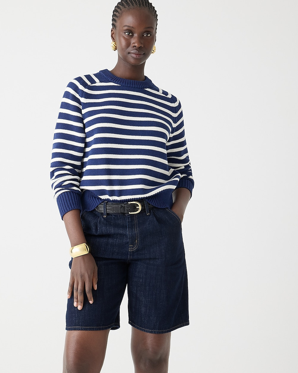Relaxed pullover sweater in stripe | J. Crew US