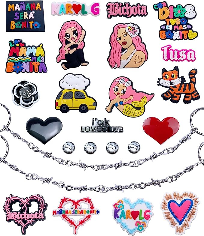 LINGWUERBA Summer Cute Rainbow Animal Shoe Decoration Charms for Wristband Sandals Bracelet, Birt... | Amazon (US)