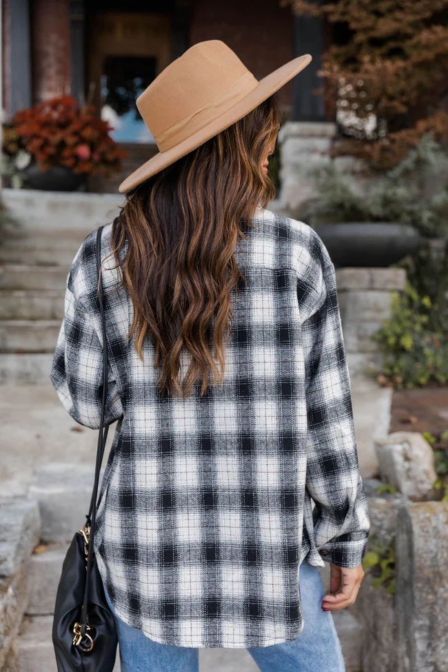 Good Timing Black Plaid Shacket | The Pink Lily Boutique
