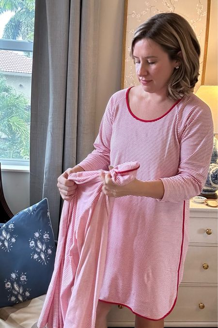 Lake Pajamas just made Valentine’s Day gifting a whole lot easier. Their new Valentine’s Day collection has everything from reds and pinks, hearts and stripes, and even some blue and white. I love their “Send A Hint” button on their site. Don’t be bashful - tell them what you’d like this year. Wearing here the lovely Pima nightgown in classic red and the Pima Robe in Classic Red! #lakepartner @lakepajamas 

#LTKfamily #LTKfindsunder100 #LTKGiftGuide