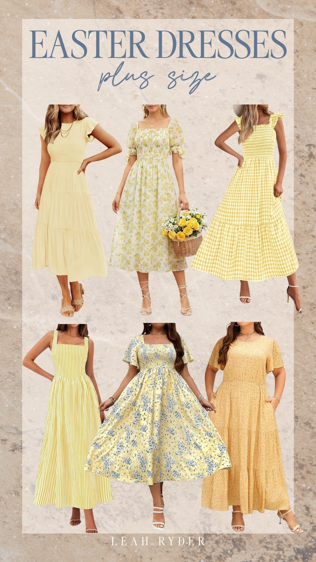 These plus size Easter dresses feature soft yellow midi dresses, floral prints, gingham patterns, and tiered silhouettes perfect for spring celebrations. Flowy fabrics and smocked details create a flattering fit that feels comfortable and feminine. Style these plus size Easter dresses with neutral heels and delicate jewelry for church or family brunch. Pastel yellow Easter dresses are a timeless choice for spring events and seasonal photos.

#LTKSeasonal #LTKPlusSize