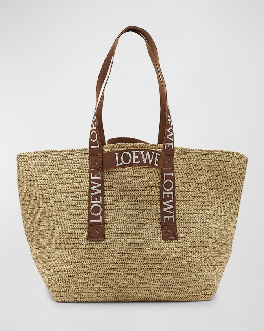 Loewe Fold Raffia Shopper Tote Bag | Neiman Marcus