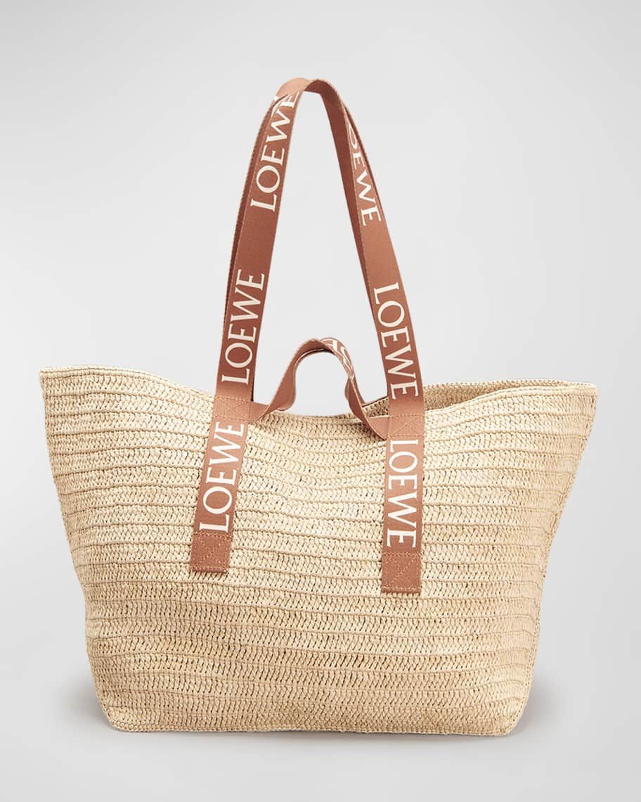 Loewe Fold Raffia Shopper Tote Bag | Neiman Marcus