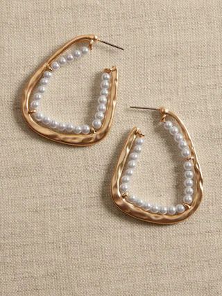 Pearl Hoop Earrings | Banana Republic Factory