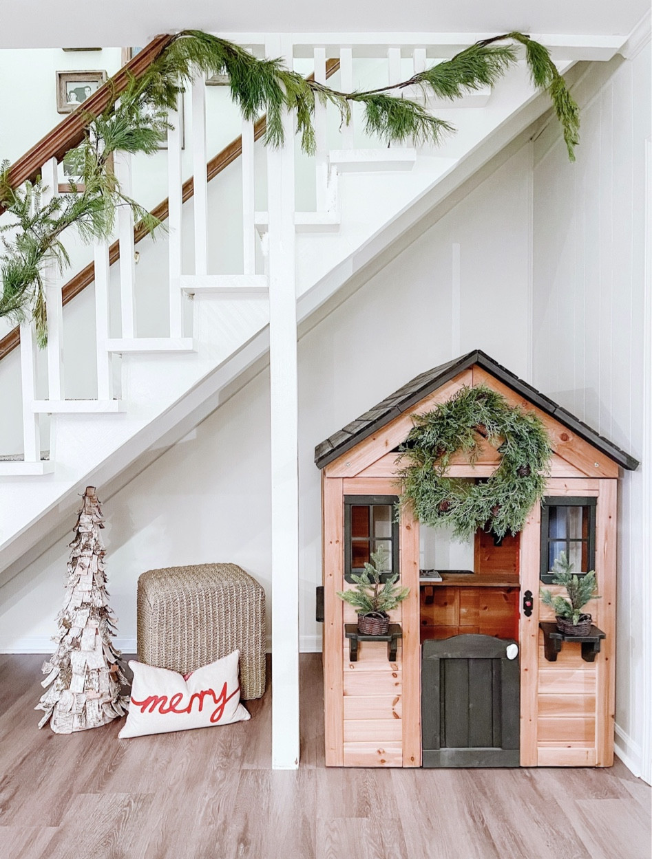 Our little playhouse tucked beneath the stairs 🤍🌲🧸

#kidsplayhouse #budgetplayhouse #cedarplayhouse

#LTKhome #LTKHoliday #LTKkids