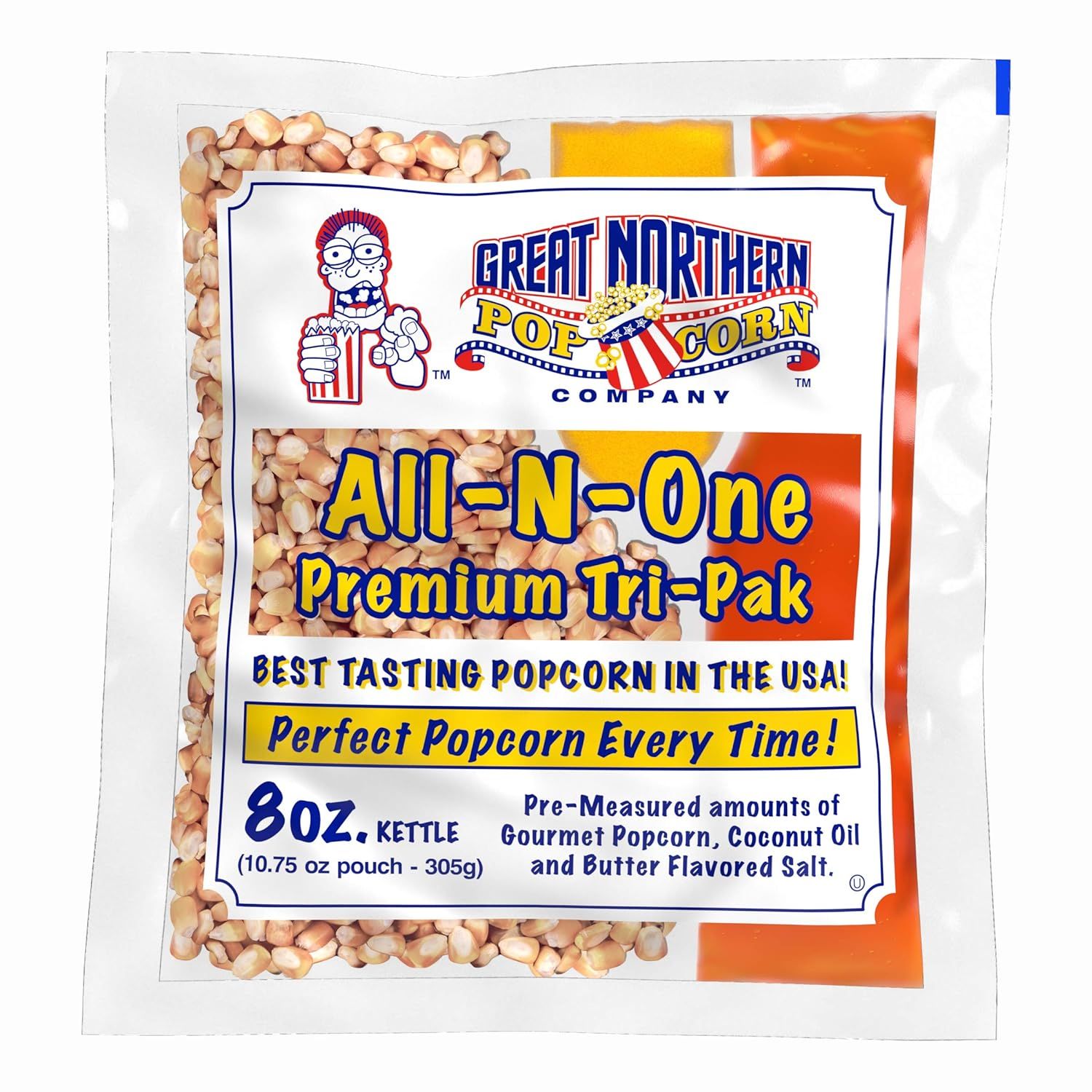 GREAT NORTHERN POPCORN COMPANY - 8 oz Popcorn Packs – Pre-Measured, Movie Theater Style, All-in-One  | Amazon (US)