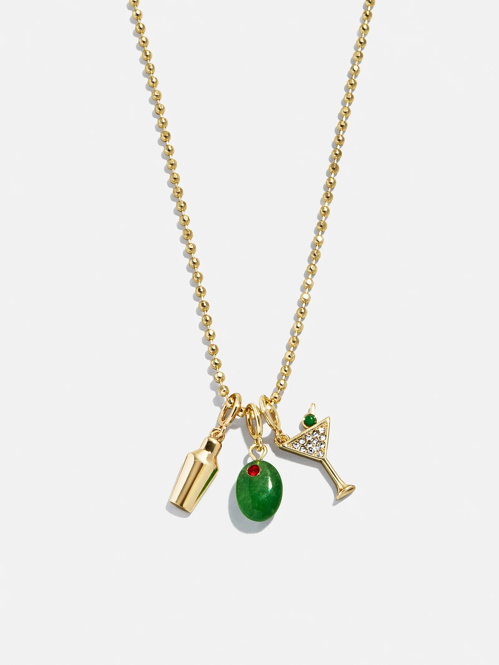 Pimento Memento Charm Necklace - Gold/Green | BaubleBar