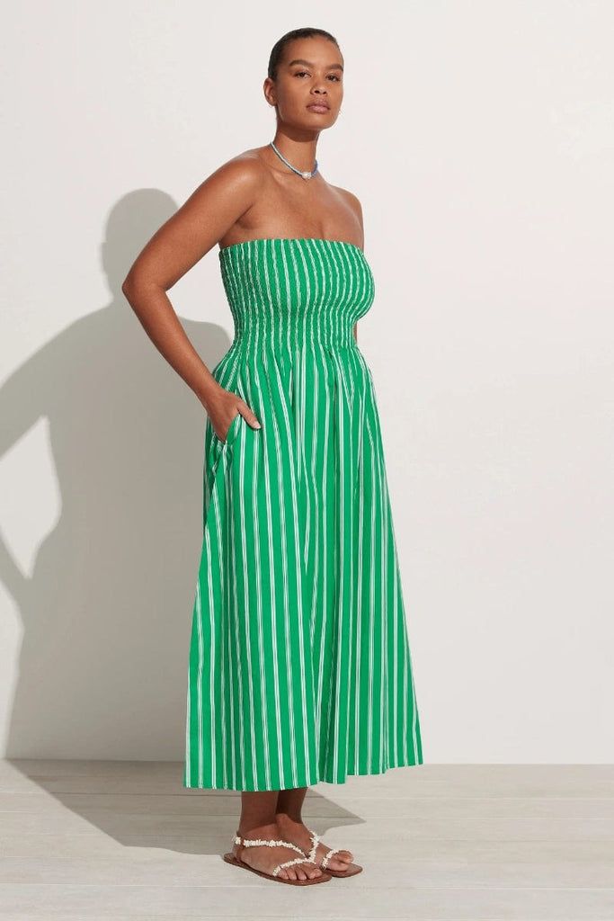 Madella Midi Dress Maya Stripe Print Green (Exclusive) - Final Sale | Faithfull (AU)