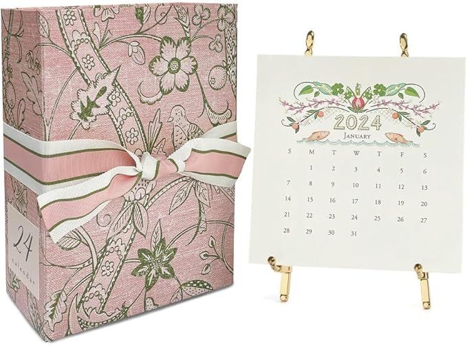 Karen Adams Gold Easel 2024 Desk Calendar 17 Month August 2023 - December 2024 | Amazon (US)