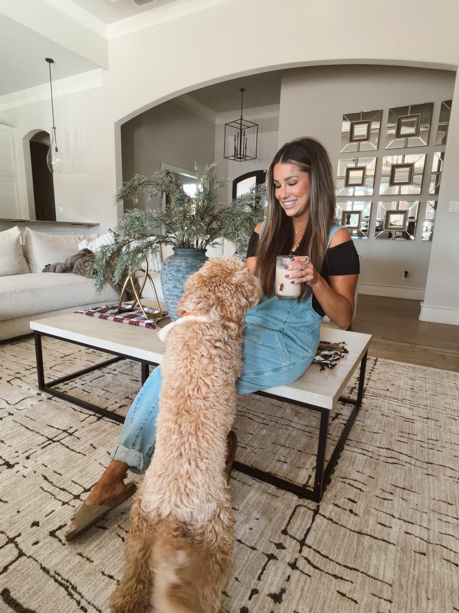 Off-shoulder tee, relaxed overalls, and my favorite little shadow.

#LTKSaleAlert #LTKootd #LTKmomlife