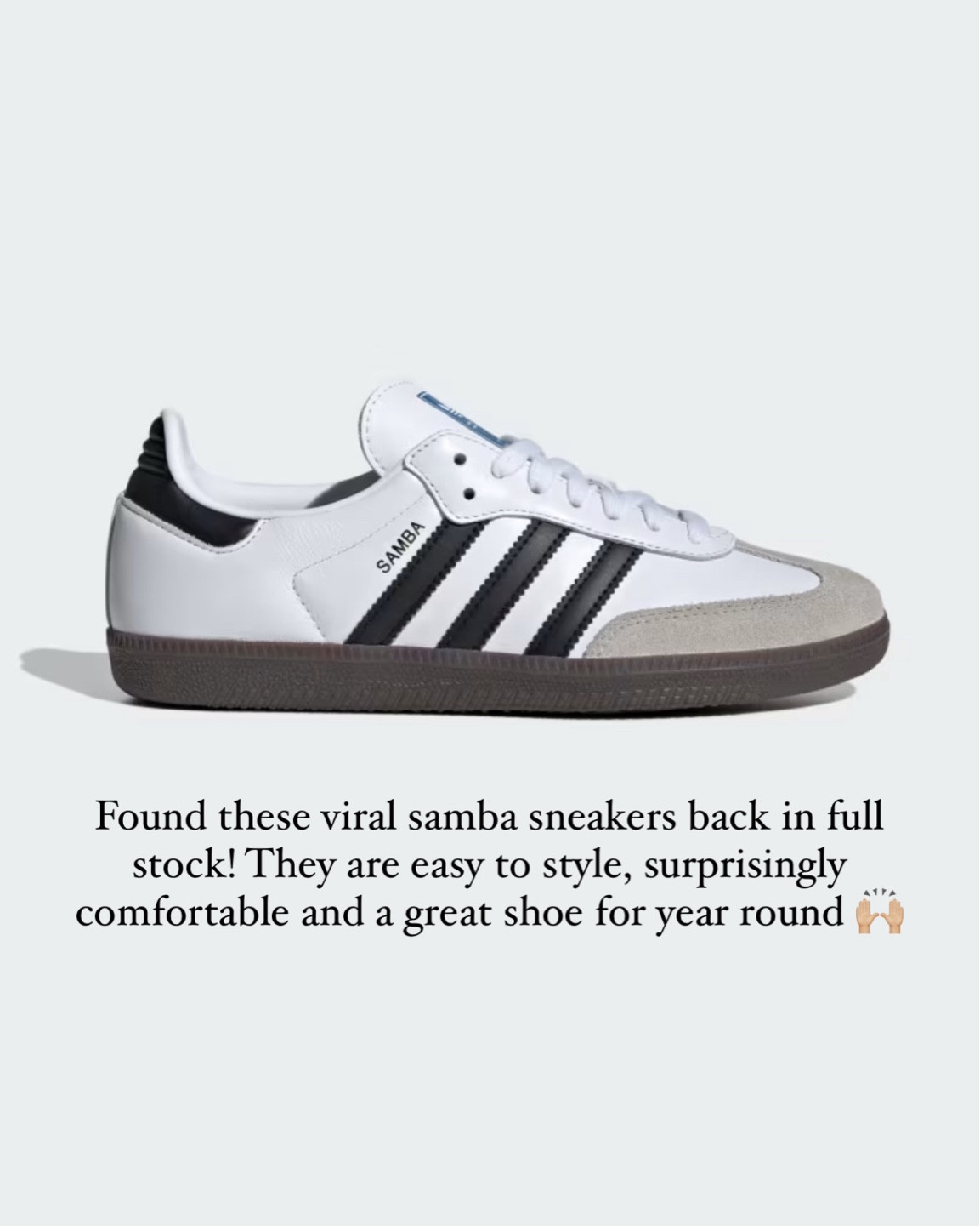 Samba sneakers back in stock 🙌🏼
