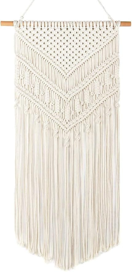Taufey Macrame Wall Hanging Woven Boho Chic Wall Decor, Beautiful Geometric Wall Art for Apartmen... | Amazon (US)