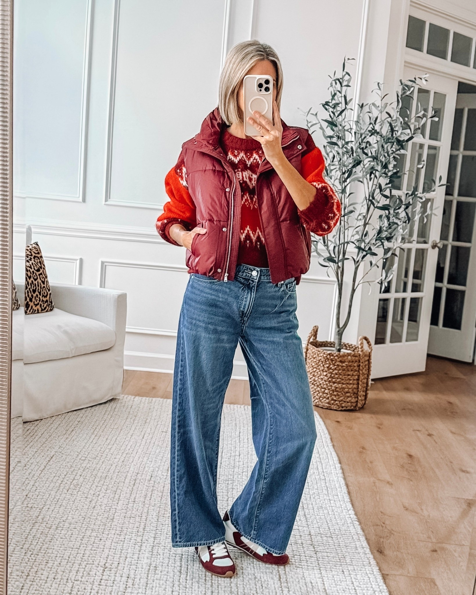 🏷️48% off plus free shipping 
Casual holiday look- Fair isle sweater and burgundy puffer vest plus the cutest burgundy sneakers 
Love Loft 
Loft style 



#LTKHoliday #LTKFindsUnder50 #LTKSaleAlert