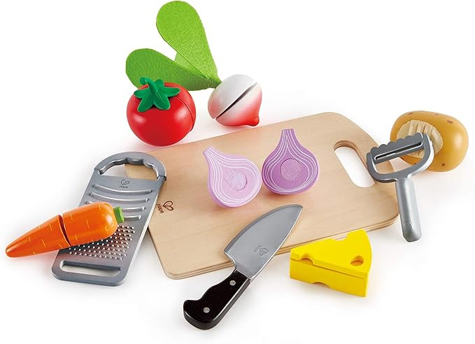 Hape Cooking Essentials Toy | Play Food Cutting Vegetables Set for Kids, Wooden Food Kitchen Acce... | Amazon (US)