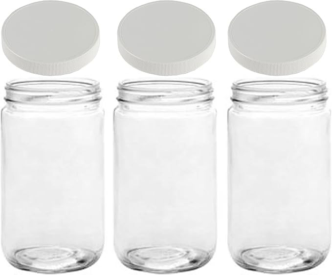 JARMING COLLECTIONS Mason Jars 32 Oz Glass Extra Wide Mouth Quart Storage Jars With Lids - BPA Fr... | Amazon (US)
