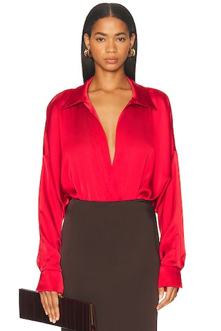 Super Oversized Boyfriend Shirt Bodysuit | FWRD 