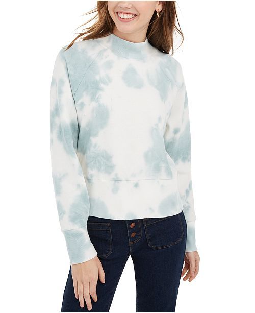 Juniors' Mock-Neck Tie-Dyed Sweatshirt | Macys (US)