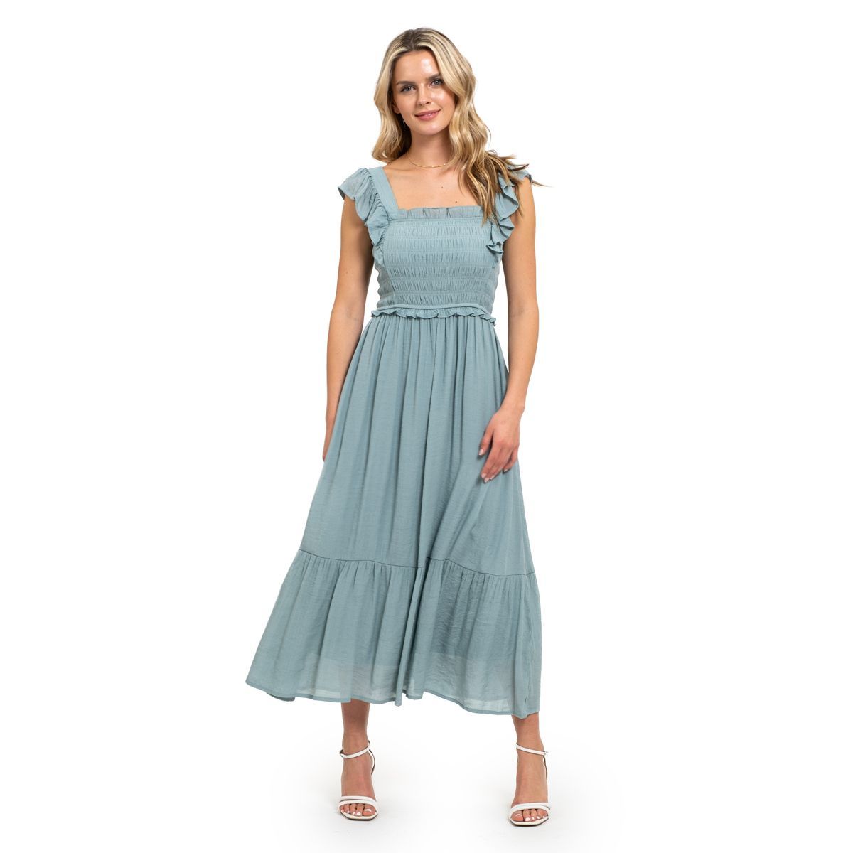 August Sky Women's Smocked Bodice Midi Dress | Target
