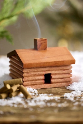 Log Cabin Incense Holder + Balsam Fir Incense | Terrain