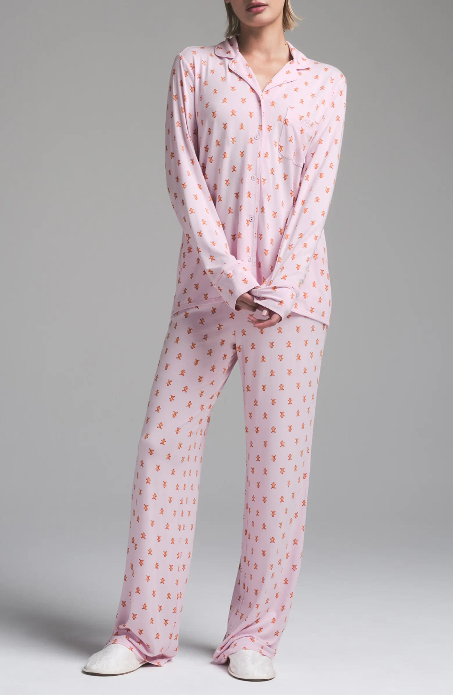 SKIMS Long Sleeve Button-Up Shirt & Pants Pajama Set | Nordstrom | Nordstrom