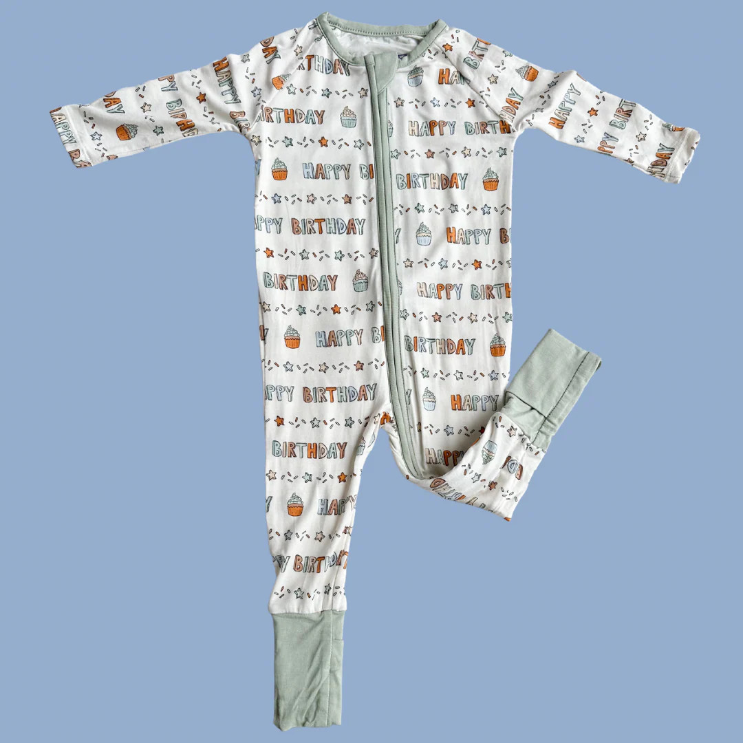 Green Cupcake Zipper Romper | Poppy Kids Co