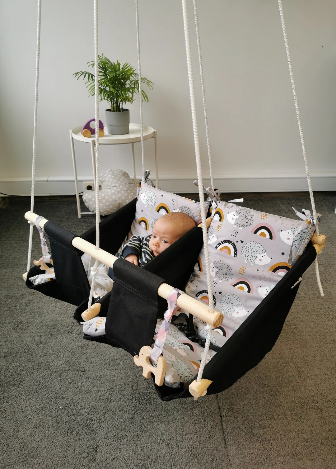 Twin Hammock Swing, Gift for Twins, Swing for Kids, High Swing Chair, Fabric Swing, Indoor Outdoo... | Etsy (US)